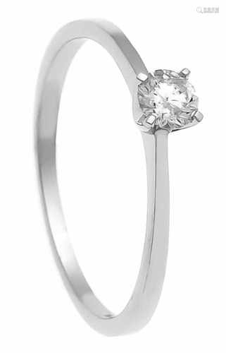 Brillant-Ring WG 585/000 mit einem Brillanten, 0,25 ct W/PI, RG 54, 1,5 gBrillant ring WG 585/000