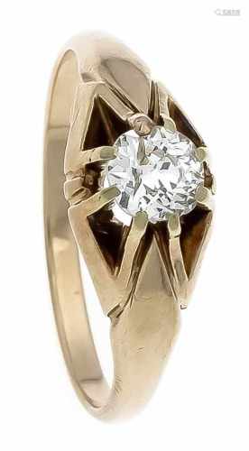 Altschliff-Diamant-Ring RG 585/000 ungest., gepr., mit einem Altschliff-Diamanten 0,45 ctW/PI, RG