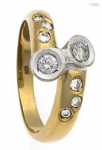 Brillant-Ring GG/WG 585/000 mit 8 Brillanten, zus. 0,38 ct W/VS-SI, RG 57, 4,8 gBrillant ring GG /