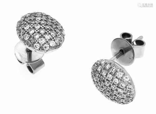 Brillant-Ohrstecker WG 585/000 mit Brillanten, zus. 0,35 ct W/SI, L. 9 mm, 2,2 gBrillant earrings WG