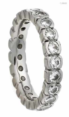 Brillant-Ring Platin 950/000 mit 22 Brillanten, zus. 1,3 ct TW/IF gest., RG 54, 6,7 gBrillant ring