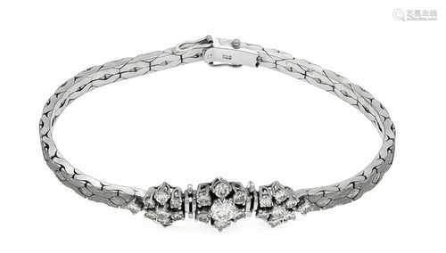 Brillant-Armband WG 585/000 mit einem Brillanten 0,40 ct und 22 Brillanten, zus. 1,20 ct,zus. 1,60