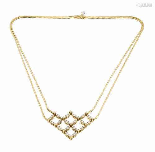 Fa. Wellendorff Brillant-Collier GG 750/000 mit 54 Brillanten, zus. 1,80 ct feines Weiß -Weiß (G-