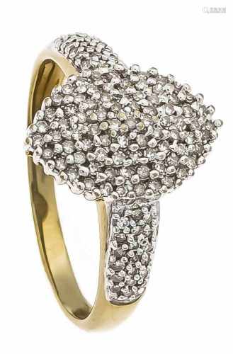 Diamant-Ring GG 585/000 mit Diamanten, zus. 0,50 ct W/SI, RG 60, 3,1 gDiamond ring GG 585/000 with
