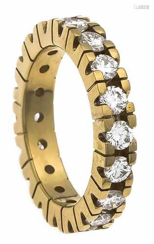 Memory-Ring GG 750/000 rundherum mit Brillanten, zus. 2,66 ct TW/VVS, RG 52, 6,3 gMemory ring GG