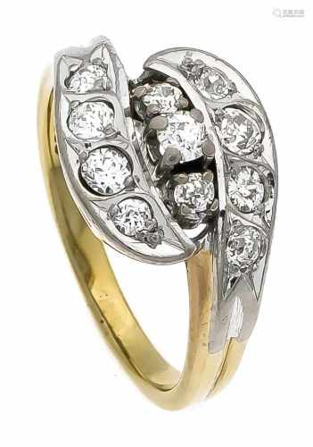 Diamant-Ring GG/WG 585/000 mit Altschliffdiamanten, zus. 0,40 ct TW-W/VS-SI, RG 57, 5,8 gDiamond