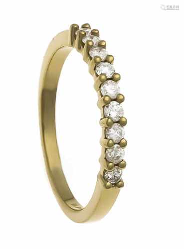 Brillant-Ring GG 585/000 mit 9 Brillanten, zus. 0,30 ct W/SI, RG 58, 2,1 gBrillant ring GG 585/000