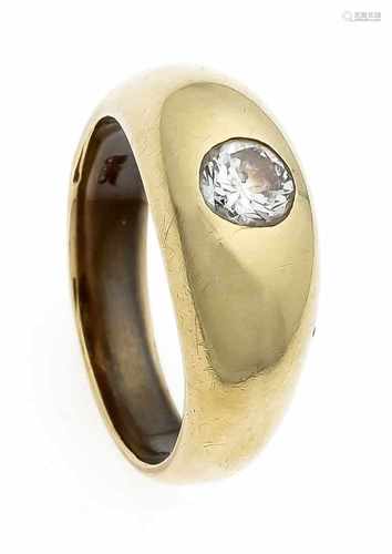 Brillant-Ring GG 585/000 mit einem Brillanten 0,50 ct l.get.W/PI, RG 59, 10,6 gBrillant ring GG