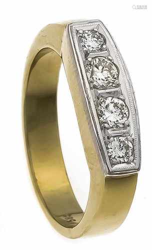 Brillant-Ring GG/WG 585/000 mit 4 Brillanten, zus. 0,20 ct W/SI, RG 56, 6,5 gBrillant ring GG / WG