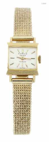 Kienzle Damenarmbanduhr, Gehäuse GG 750/000, Milanaise Uhrband 585/000 Gold, HandaufzugETA 2487,