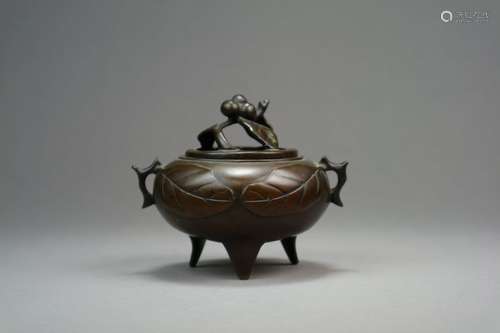 A Chinese Bronze Censer and Cover