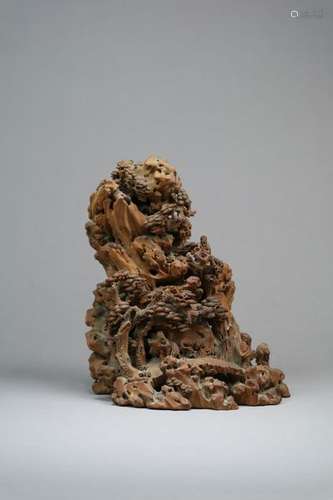 A Chinese Bamboo Root Carving