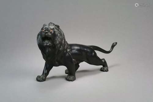 A Japanese Bronze figure of a Lion