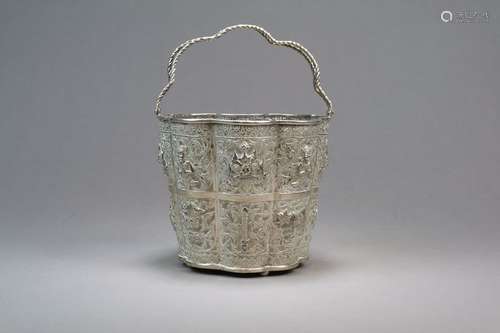 A Chinese Export Silver Ice Bucket