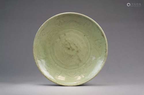 A Chinese Longquan celadon dish