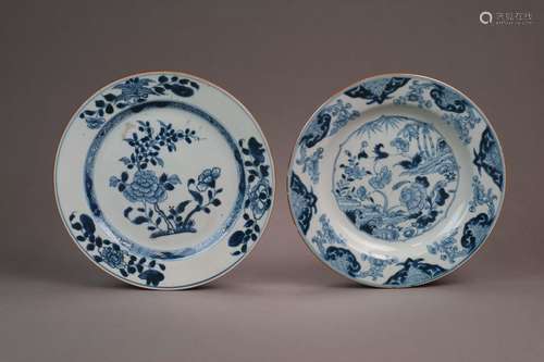 Two Chinese Blue and White Plates