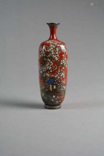 A Small Cloisonne Vase by Ota Kichisaburo