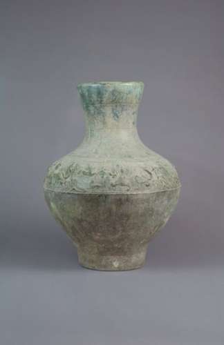 A Large Chinese Glazed Pottery Storage Jar, Han