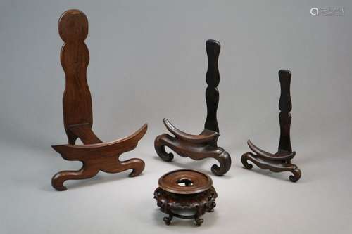 A Group of Chinese Hardwood Plate Stands