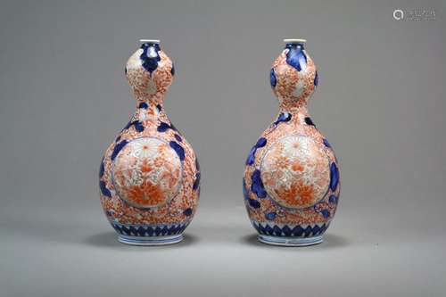 A Pair of Japanese Imari Vases