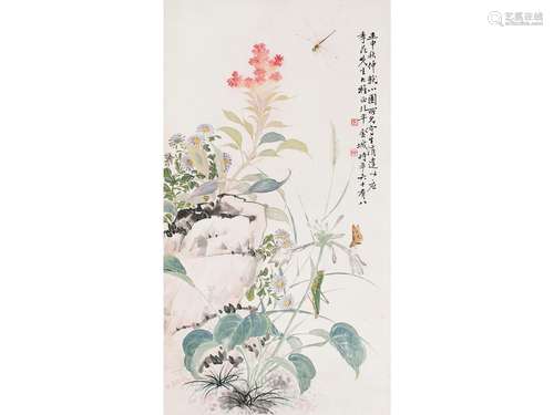 金城（1878～1926） 花卉 立轴 设色纸本