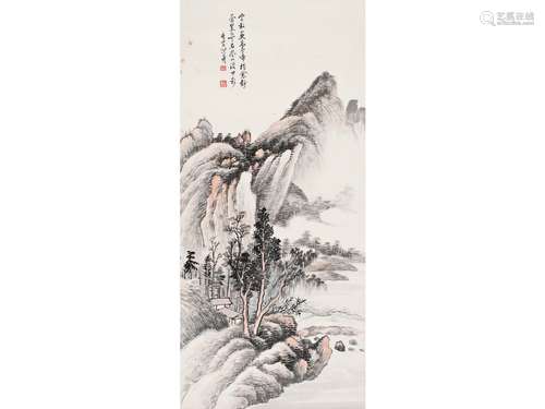 洪庶安（1887～?） 山水 立轴 设色纸本