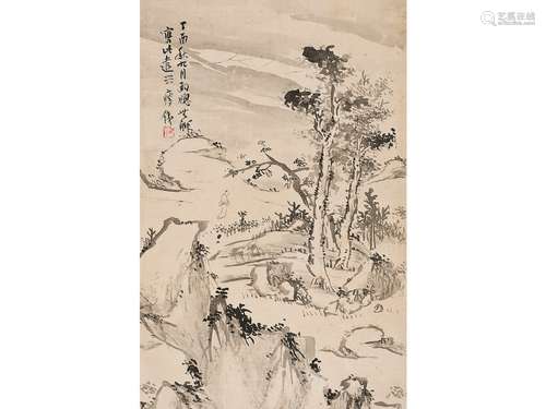 钱瘦铁（1897～1967） 山水 立轴 水墨绢本