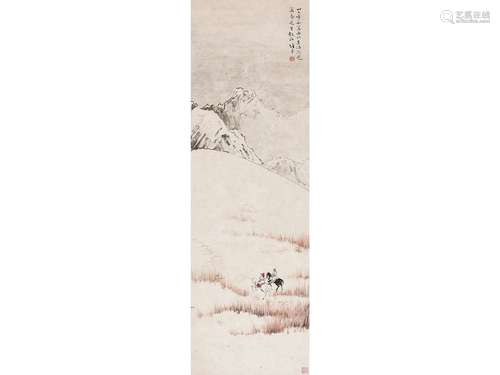 黎雄才（1910～2001） 雪山双 立轴 设色纸本