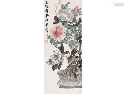 蒲华（1839～1911） 花卉 立轴 设色纸本