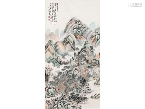 陆恢（1851～1920） 山水 立轴 设色纸本