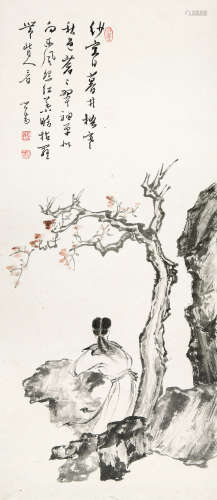 溥儒（1896～1963） 红叶仕女 镜心 设色纸本
