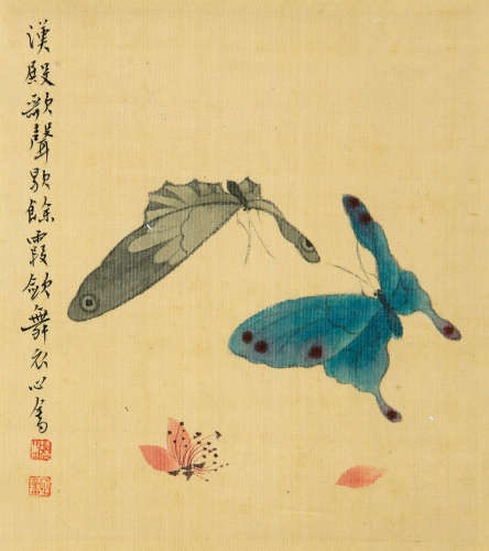 溥儒（1896～1963） 蛱蝶图 立轴 设色绢本