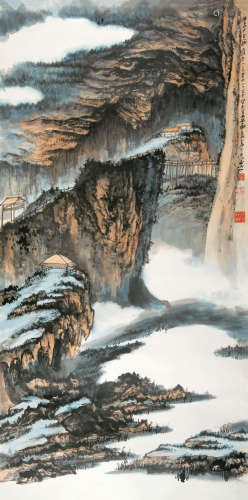 张大千（1899～1983） 1960年作 云壑幽窗 立轴 设色纸本