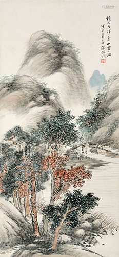 杨伯润（1837～1911） 1888年作 樵客归来 立轴 设色纸本