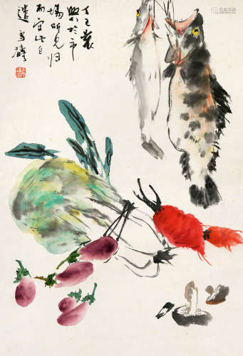王雪涛（1903～1982） 1977年作 晨兴佳味 立轴 设色纸本