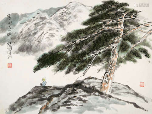 何海霞（1908～1998） 青山远眺 镜心 设色纸本