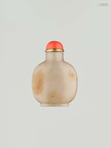 A PLAIN WHITE AND RUSSET JADE SNUFF BOTTLE, 1750 1850