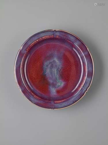 A FLAMBÉ GLAZED LOBED DISH, QING DYNASTY