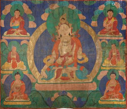 A VERY LARGE TIBETAN THANGKA WITH SITATARA, 19th CENTUR…