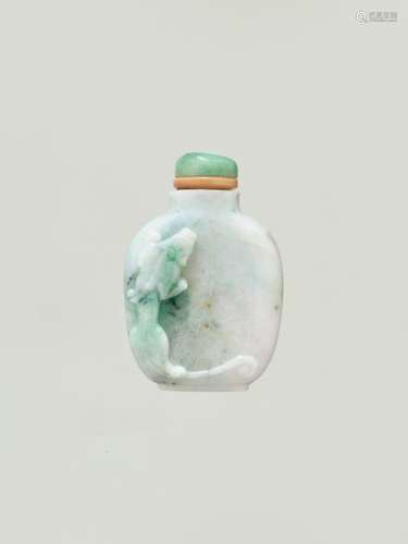 A JADEITE ‘CHILONG’ SNUFF BOTTLE, QING DYNASTY