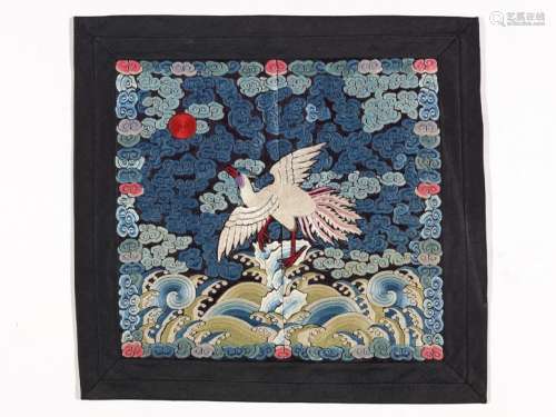 A FINELY EMROIDERED CIVIL RANK BADGE WITH PHEASANT, QIN…