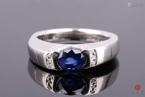 斯里兰卡天然正宗皇家蓝蓝宝石镶钻石戒指（附证书）