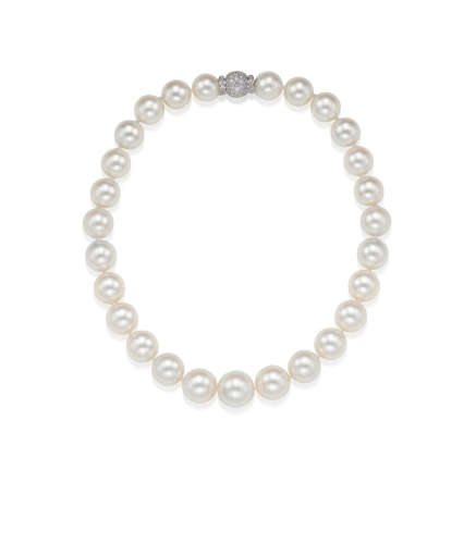 A Cultured Pearl and Diamond Necklace, by J. Stella