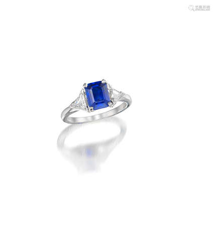 A Sapphire and Diamond Ring