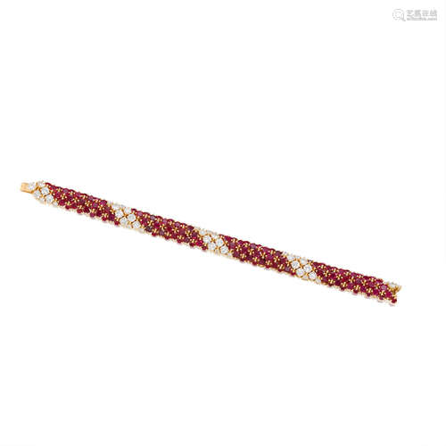 A Ruby and Diamond Bracelet,  by Van Cleef and Arpels, Circa 1965