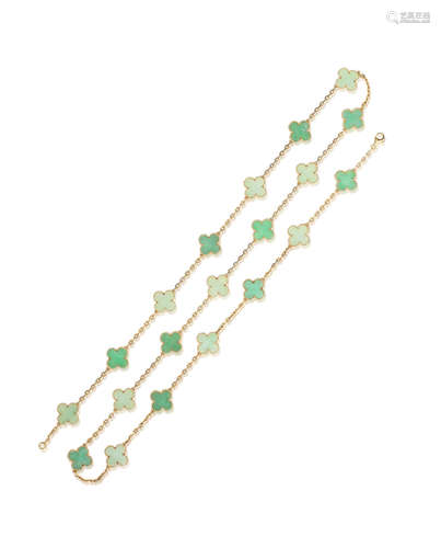 A Jadeite 'Alhambra' Necklace, by Van Cleef and Arpels