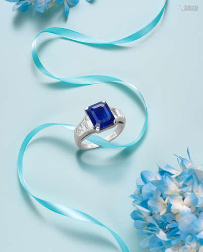 A Sapphire and Diamond Ring