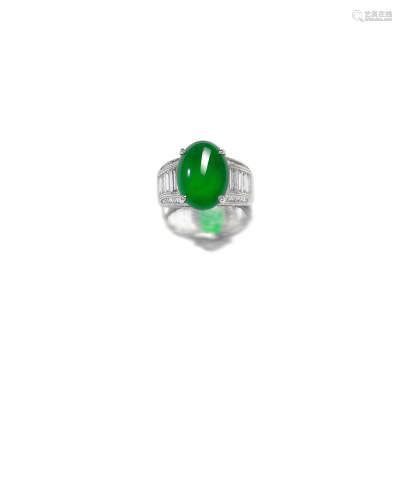 A Jadeite and Diamond Ring
