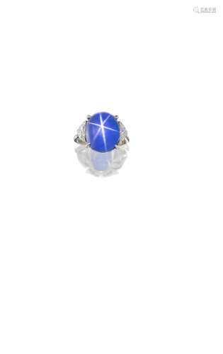 A Sapphire and Diamond Ring