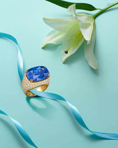 A Sapphire and Diamond Dress Ring, by Bulgari